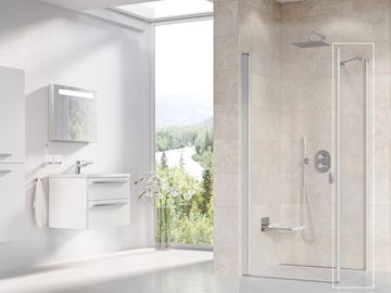 RAVAK CHROME CPS 90 boční stěna 90x195 cm, satin/čiré sklo 9QV70U00Z1 Obrázek - fotka