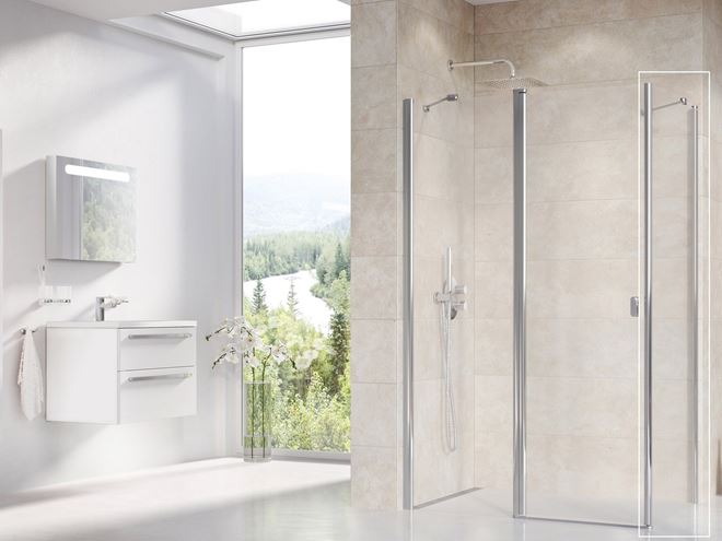 RAVAK CHROME CPS 90 boční stěna 90x195 cm, bright alu/čiré sklo 9QV70C00Z1 Obrázek - fotka