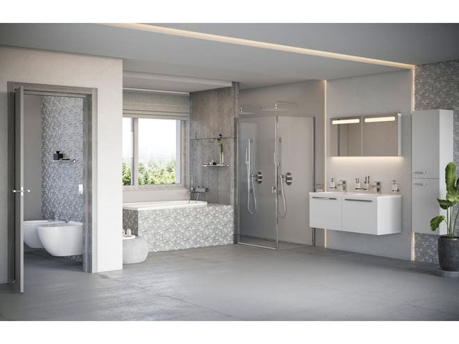 RAVAK CHROME CPS 90 boční stěna 90x195 cm, bright alu/čiré sklo 9QV70C00Z1 Obrázek - fotka