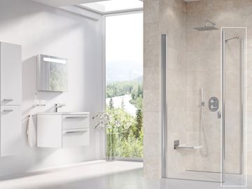 RAVAK CHROME CPS 80 boční stěna 80x195 cm, bright alu/čiré sklo 9QV40C00Z1 Obrázek - fotka