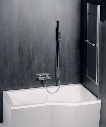 POLYSAN ODESSA vanová zástěna 97x140 cm, skládací, leštěný hliník/sklo čiré 37127 Obrázek - fotka