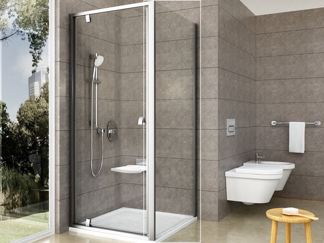 RAVAK PIVOT PPS 90 boční stěna 90x190 cm, satin/čiré sklo 90G70U00Z1 Obrázek - fotka