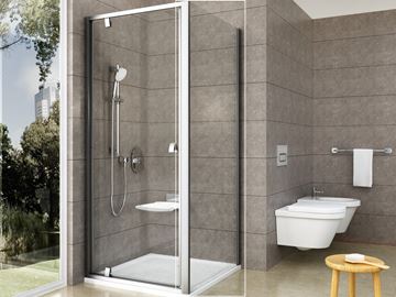 RAVAK PIVOT PPS 90 boční stěna 90x190 cm, satin/čiré sklo 90G70U00Z1 Obrázek - fotka
