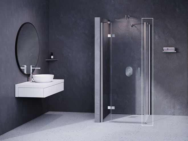 RAVAK SMARTLINE SMPS 90 L boční stěna 90x190 cm, chrom/čiré sklo 9SL70A00Z1 Obrázek - fotka