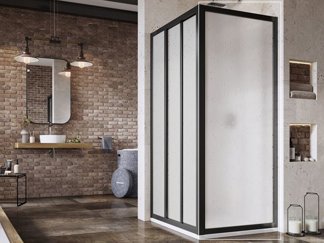 RAVAK SUPERNOVA APSS 80 boční stěna 80x198 cm, černá/plast pearl 940403R211 Obrázek - fotka