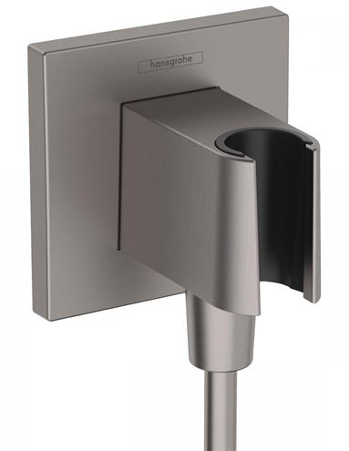 HANSGROHE FIXFIT E držák ruční sprchy s připojením na vodu, kartáčovaný černý chrom 26889340 Obrázek - Hlavní obrázek
