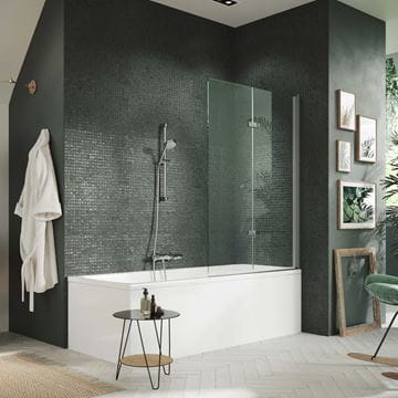HÜPPE DESIGN PURE vanová zástěna 1000x1500 mm, pravá, skládací, stříbrná lesklá/sklo čiré