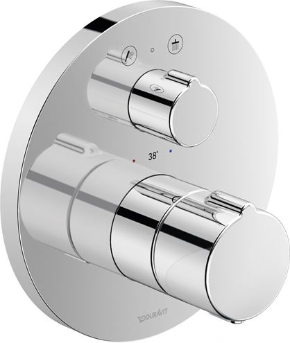 DURAVIT C.1 podomítková termostatická baterie, pro 2 spotřebiče, chrom C14200014010 Obrázek - Hlavní obrázek
