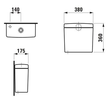 LAUFEN PRO WC kombi nádržka, spodní přívod vody, Dual-Flush H8269530009731 Obrázek - fotka