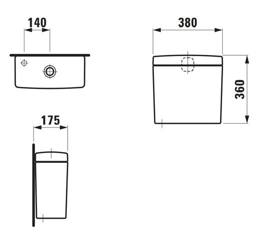 LAUFEN PRO WC kombi nádržka, spodní přívod vody, Dual-Flush H8269530009731 Obrázek - fotka