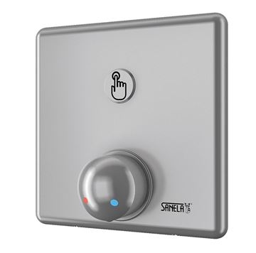 SANELA sprchová elektronická piezo baterie, napájení ze sítě, s tělesem, nerez