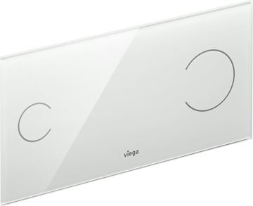 VIEGA VISIGN FOR MORE 100 8352.12 ovládací tlačítko pro dvě splachování, senzorové, napájení z baterie, čiré sklo, světle šedá