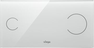 VIEGA VISIGN FOR MORE 100 8352.12 ovládací tlačítko pro dvě splachování, senzorové, napájení z baterie, čiré sklo, světle šedá 630584 Obrázek - fotka