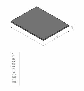 CONCEPT MODULAR deska pod umyvadlo 90x47,5x1,8 cm, lesklá bílá 809218 Technický nákres
