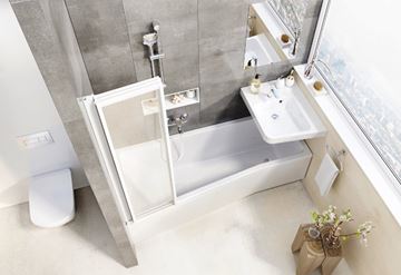 CONCEPT 50 VS3 vanová zástěna 130x140 cm, skládací, bílá/plast santro PT-VS3-130 WS Obrázek - fotka