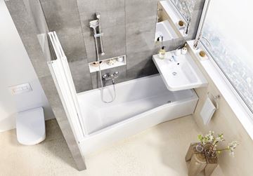 CONCEPT 50 VS3 vanová zástěna 130x140 cm, skládací, bílá/plast santro PT-VS3-130 WS Obrázek - fotka