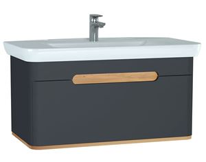 VITRA SENTO skříňka s umyvadlem 98x48,5x52 cm, 1 zásuvka, s osvětlením, antracite mat