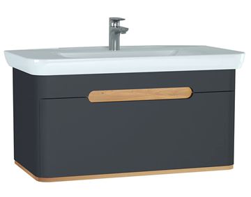 VITRA SENTO skříňka s umyvadlem 98x48,5x52 cm, 1 zásuvka, s osvětlením, antracite mat