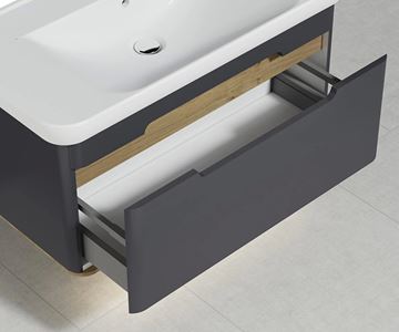 VITRA SENTO skříňka s umyvadlem 98x48,5x52 cm, 1 zásuvka, s osvětlením, antracite mat 60820 Obrázek - fotka