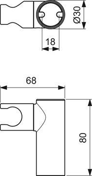 IDEAL STANDARD IDEALRAIN PRO nástěnný otočný držák ruční sprchy, chrom B9847AA Technický nákres