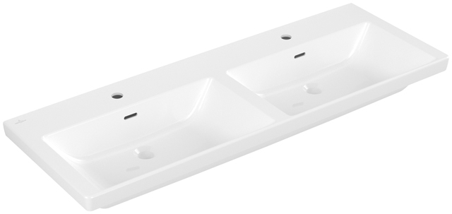 VILLEROY & BOCH VERITY EXCLUSIVE dvojumyvadlo 130 cm, se 2 otvory pro baterie a přepadem, CeramicPlus, alpská bílá 5A29D5R1 Obrázek - Hlavní obrázek