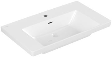 VILLEROY & BOCH VERITY EXCLUSIVE umyvadlo 80 cm, s otvorem pro baterii a přepadem, CeramicPlus, alpská bílá