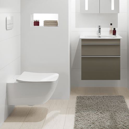VILLEROY & BOCH VENTICELLO závěsné WC, se SoftClosing sedátkem, DirectFlush splachování, CeramicPlus, alpská bílá 4611RSR1 Obrázek - fotka