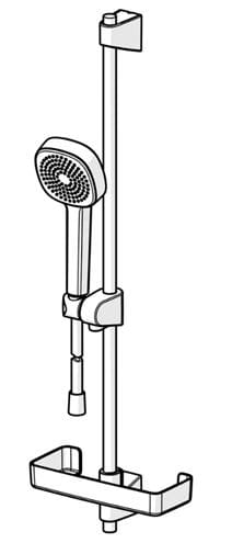 HANSA BASICJET sprchová souprava 4-dílná, ruční sprcha 96x96 mm, tyč, hadice, mýdlenka, chrom 44770111 Obrázek - fotka