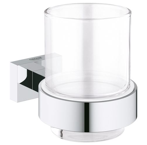 GROHE ESSENTIALS CUBE nástěnný pohárek, sklo, chrom 40755001 Obrázek - Hlavní obrázek