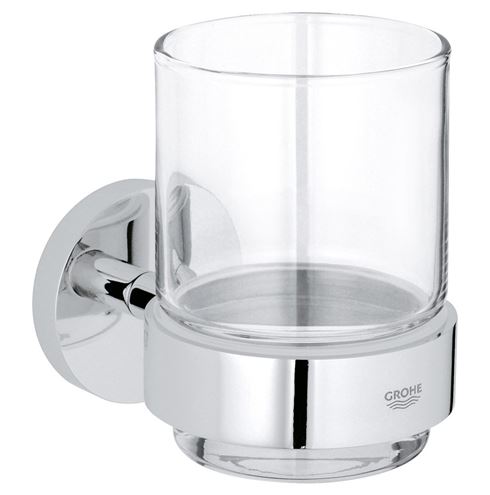 GROHE ESSENTIALS nástěnný pohárek, sklo, chrom 40447001 Obrázek - Hlavní obrázek