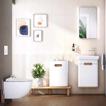 VITRA SENTO nízká skříňka 40x29,5x58 cm, 1 dvířka, panty vlevo, matná bílá 60882 Obrázek - fotka