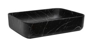 RIHO LIVIT umyvadlo na desku 50 cm, bez přepadu, černý mramor
