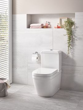 GROHE EURO CERAMIC WC kombi, se SoftClose sedátkem, Rimless splachování, zadní odpad, spodní napouštění, alpská bílá 39462000 Obrázek - fotka