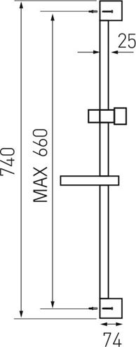 NOVASERVIS METALIA 54 sprchová souprava 4-dílná, ruční sprcha 80x110 mm, 3 proudy, tyč, hadice, mýdlenka, chrom KIT920,0 Technický nákres