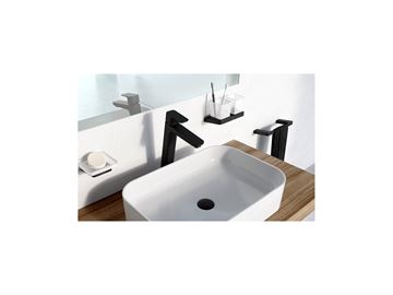RAVAK 10° BLACK TD 220.20 držák kartáčků s pohárky, nástěnný, sklo, černá X07P558 Obrázek - fotka