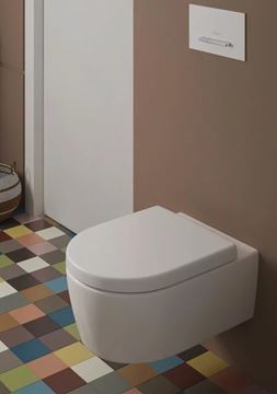 VILLEROY & BOCH AVENTO závěsné WC, se SoftClosing sedátkem, DirectFlush splachování, CeramicPlus, alpská bílá 5656HRR1 Obrázek - fotka