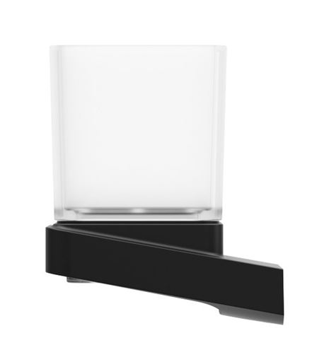 RAVAK 10° BLACK TD 210.20 držák kartáčků se sklenkou, nástěnný, sklo, černá X07P557 Obrázek - fotka