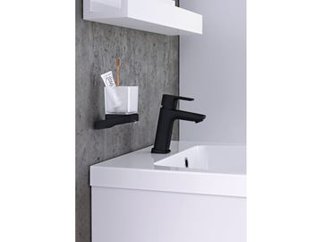 RAVAK 10° BLACK TD 210.20 držák kartáčků se sklenkou, nástěnný, sklo, černá X07P557 Obrázek - fotka