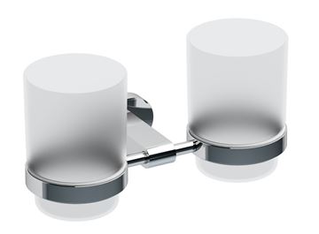 RAVAK CHROME CR 220 držák kartáčků s pohárky, nástěnný, sklo, chrom