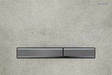 GEBERIT SIGMA 50 ovládací tlačítko pro dvě splachování, easy-to-clean, zinek/keramika, dekor betonu/černý chrom