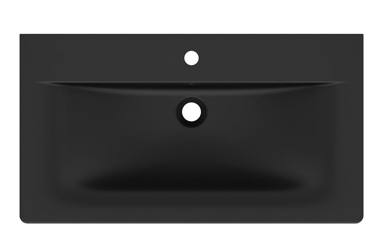 IDEAL STANDARD CONNECT AIR umyvadlo 84 cm, s otvorem pro baterii a přepadem, matná černá E0279V3 Obrázek - fotka