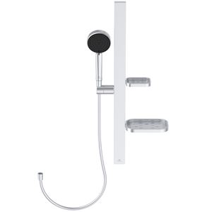 IDEAL STANDARD IDEALRAIN ALU+ sprchová souprava 5-dílná, ruční sprcha pr. 100 mm, 2 proudy, tyč, hadice, mýdlenka, polička, chrom