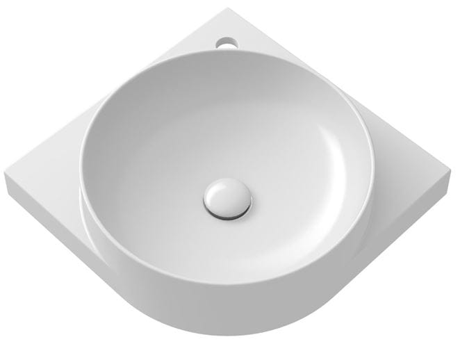 RAVAK YARD 450 C umyvadlo rohové 45 cm, s otvorem pro baterii, bez přepadu XJX01245000 Obrázek - fotka