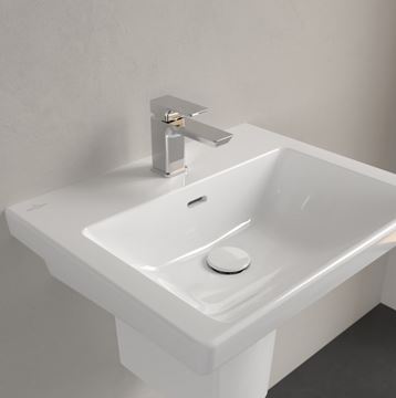VILLEROY & BOCH SUBWAY 3.0 umyvadlo 55 cm, s otvorem pro baterii a přepadem, alpská bílá 4A705501 Obrázek - fotka