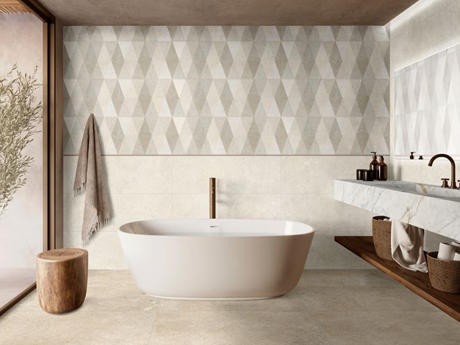 MARAZZI LIMESTONE WALL dekor 40x120 cm, mat, losanga touch MFCR Obrázek - fotka