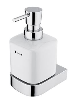 NIMCO NIKAU dávkovač tekutého mýdla 320 ml, nástěnný, keramika, chrom/bílá