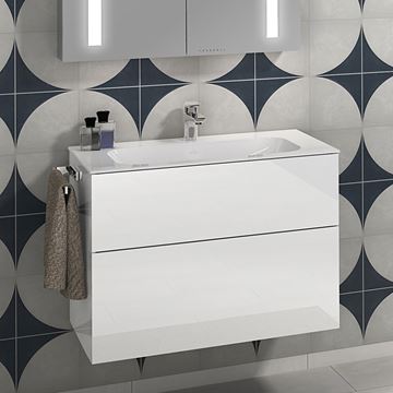 VILLEROY & BOCH FINION umyvadlo na desku 80 cm, s otvorem pro baterii a přepadem, CeramicPlus, alpská bílá 416484R1 Obrázek - fotka