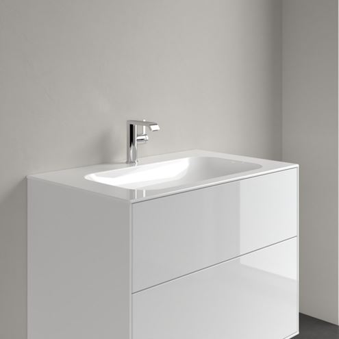 VILLEROY & BOCH FINION umyvadlo na desku 80 cm, s otvorem pro baterii a přepadem, CeramicPlus, alpská bílá 416484R1 Obrázek - fotka