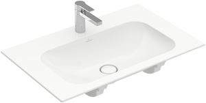 VILLEROY & BOCH FINION umyvadlo na desku 80 cm, s otvorem pro baterii a přepadem, CeramicPlus, alpská bílá