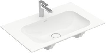 VILLEROY & BOCH FINION umyvadlo na desku 80 cm, s otvorem pro baterii a přepadem, CeramicPlus, alpská bílá
